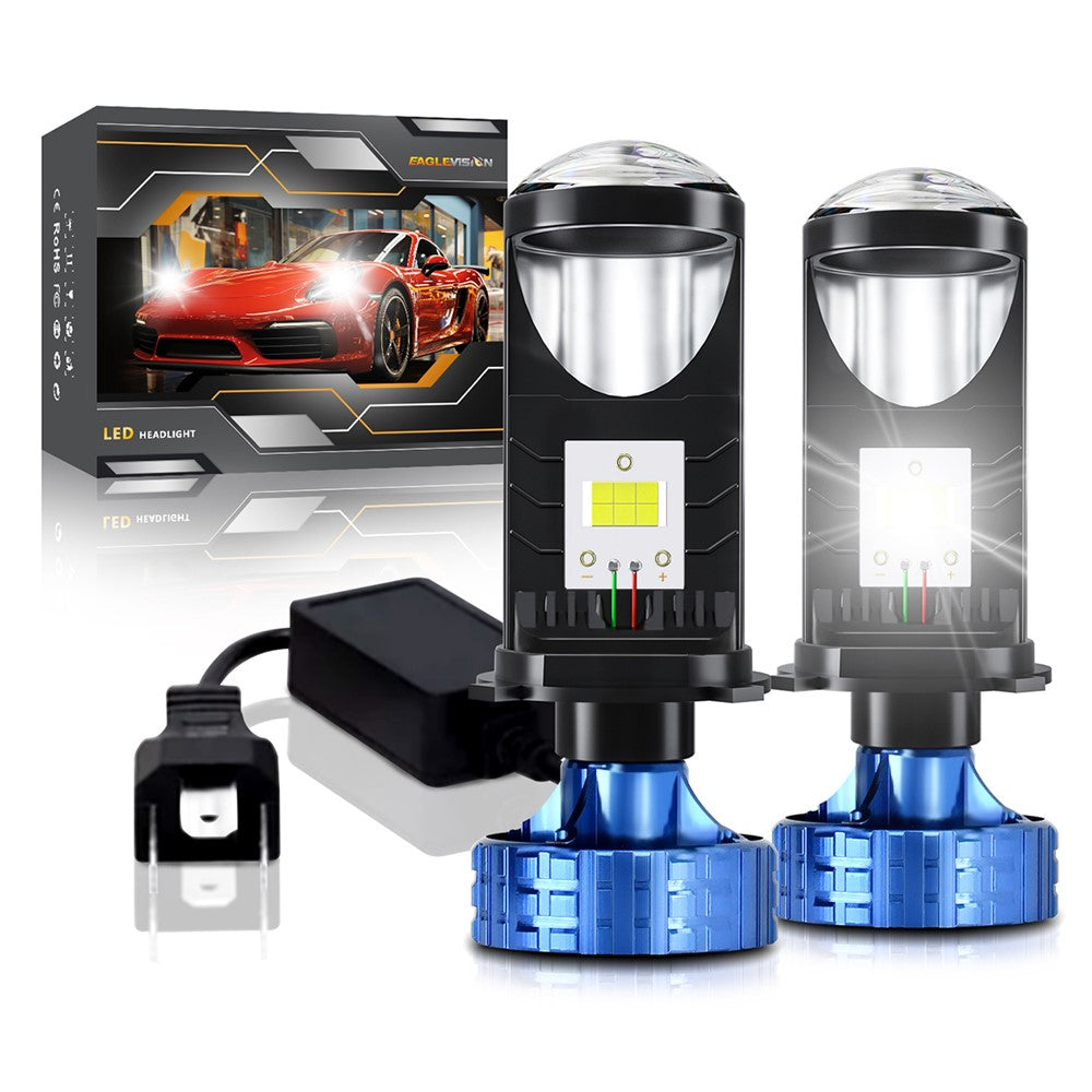 N4 2Pcs H4 LED Headlight Bulbs Car Headlamps 6000K Conversion Kit Automotive Front Light
