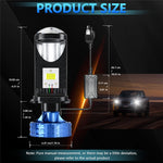 N4 2Pcs H4 LED Headlight Bulbs Car Headlamps 6000K Conversion Kit Automotive Front Light