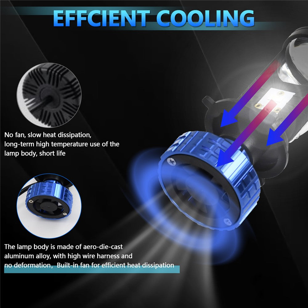 N4 2Pcs H4 LED Headlight Bulbs Car Headlamps 6000K Conversion Kit Automotive Front Light