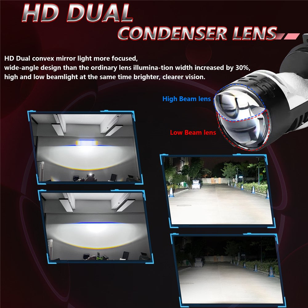 N6 H4 LED Headlight Bulb High Brightness Double Copper Tube Car Headlamp 30W 6000K 3000LM