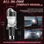 N6 2Pcs H4 LED Headlight Bulb High Brightness Double Copper Tube Car Headlamp 30W 6000K 3000LM