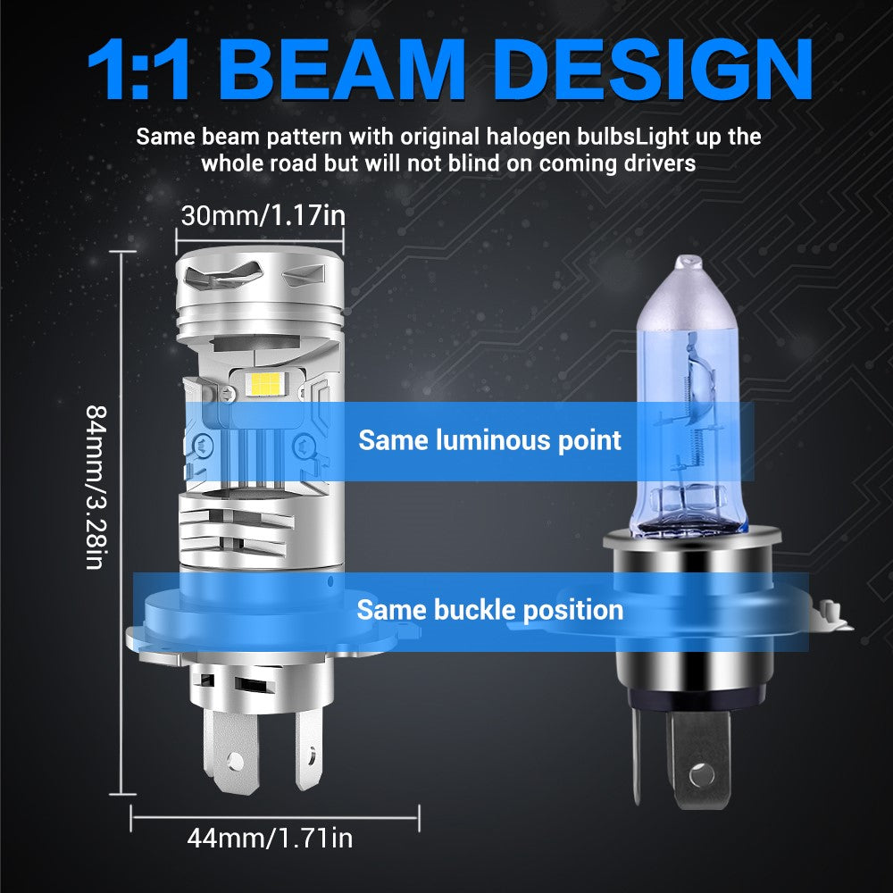 N8 H4 LED Car Headlight Automotive Headlamp High Brightness 6000K Front Light Retrofit Upgrade Kit