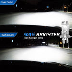 N8 2Pcs H4 LED Car Headlight Automotive Headlamp High Brightness 6000K Front Light Retrofit Upgrade Kit