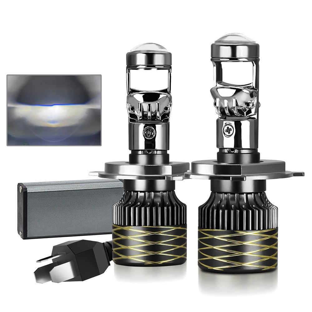 N9 2Pcs H4 Car Headlamp Mini Lens High Brightness LED Headlight IP67 Waterproof Automotive Front Light