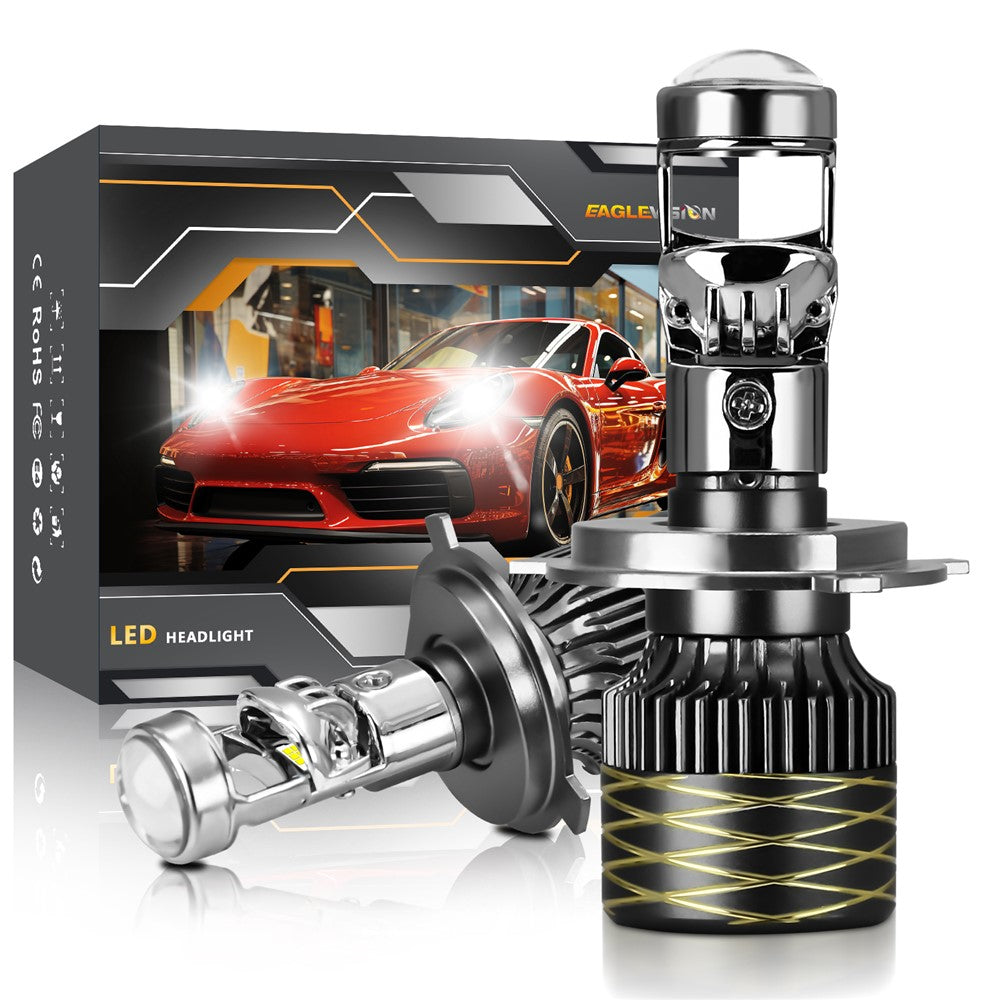 N9 2Pcs H4 Car Headlamp Mini Lens High Brightness LED Headlight IP67 Waterproof Automotive Front Light