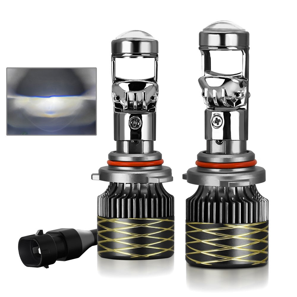N9 2Pcs 9006 Car Headlamp Mini Lens High Brightness LED Headlight IP67 Waterproof Automotive Front Light
