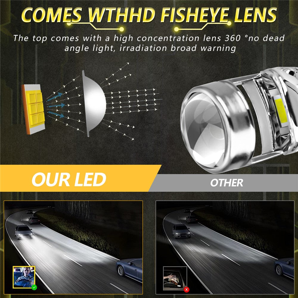 N9 2Pcs 9006 Car Headlamp Mini Lens High Brightness LED Headlight IP67 Waterproof Automotive Front Light