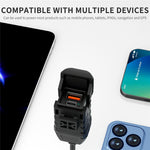WUPP CS-2100A1 USB A + Type C Dual Port Fast Charging Motorcycle Phone Charger with LED Voltmeter