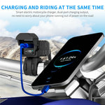 WUPP CS-2100A1 USB A + Type C Dual Port Fast Charging Motorcycle Phone Charger with LED Voltmeter