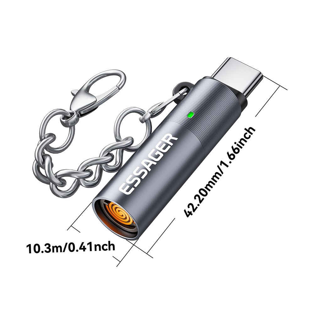 ESSAGER Type-C Cigarette Lighter Tungsten Wire Heating Auto Shut-Off Compact Aluminum Alloy