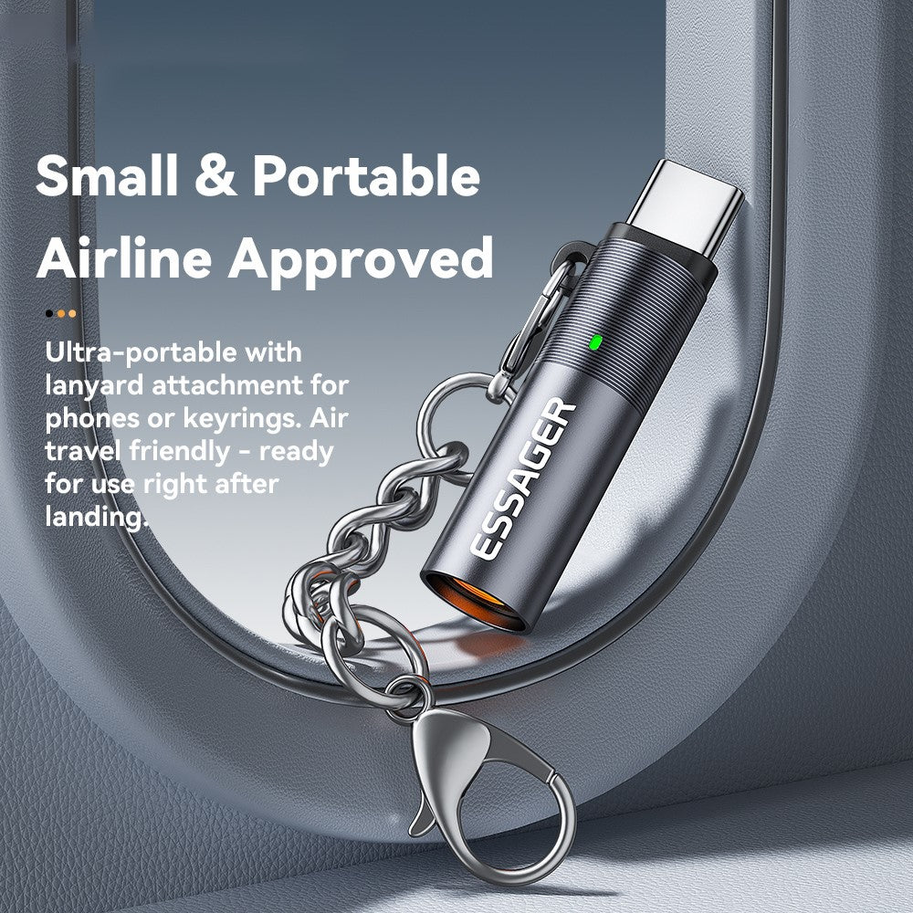 ESSAGER Type-C Cigarette Lighter Tungsten Wire Heating Auto Shut-Off Compact Aluminum Alloy