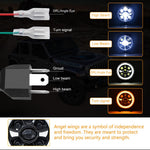 R9 Dubbel Angel Eye 7-tums H4 LED-strålkastare IP67 Vattentät Halvljus för bil