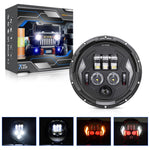 R8 7 Inch LED Headlight IP67 Waterproof Off Road Vehicle Devil Eye DRL Turn Signal Lamp