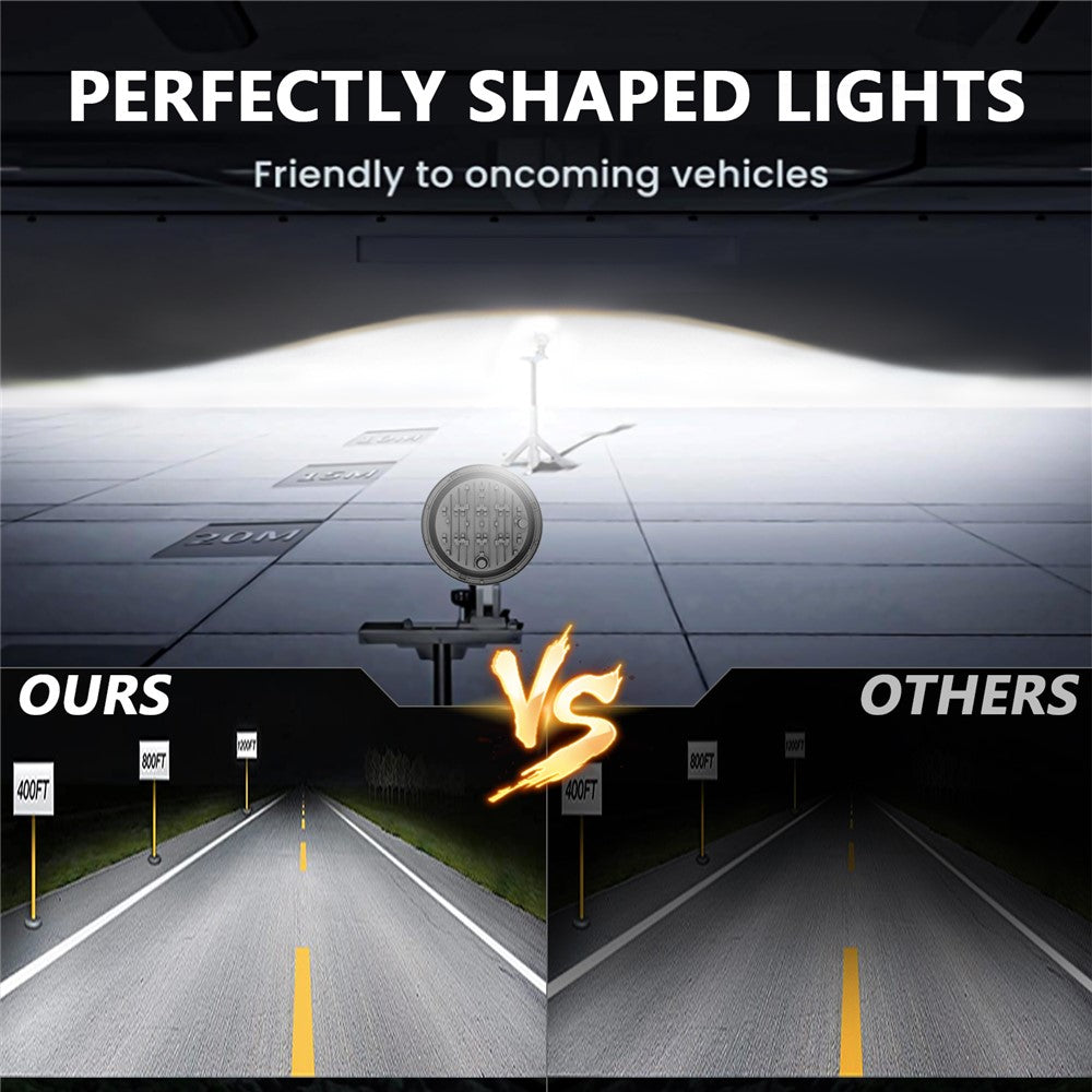 R8 7 Inch LED Headlight IP67 Waterproof Off Road Vehicle Devil Eye DRL Turn Signal Lamp