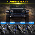 R8 7 Inch LED Headlight IP67 Waterproof Off Road Vehicle Devil Eye DRL Turn Signal Lamp