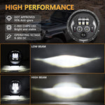 R8 7 Inch LED Headlight IP67 Waterproof Off Road Vehicle Devil Eye DRL Turn Signal Lamp