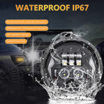R8 7 Inch LED Headlight IP67 Waterproof Off Road Vehicle Devil Eye DRL Turn Signal Lamp