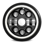R7 Dobbelt Angel Eye 7 Tommer H4 LED Forlygte 4 Tilstande IP67 Vandtæt Fjern- og Nærlys Billampe med Tilslutningskabel