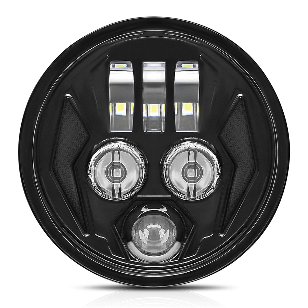 5.75 Inch LED Headlight for Motorcycle Waterproof DRL Turn Signal Devil Eye High Low Beam Lamp
