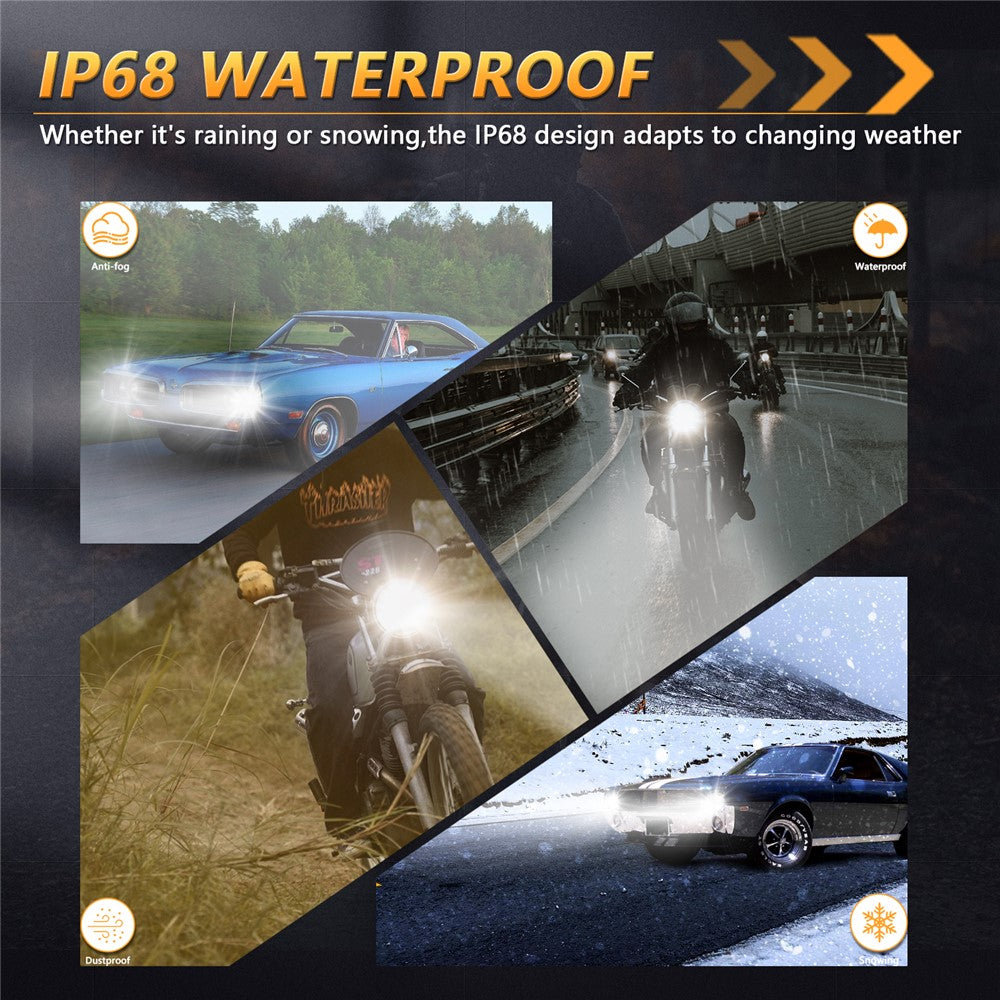 5.75 Inch LED Headlight for Motorcycle Waterproof DRL Turn Signal Devil Eye High Low Beam Lamp