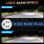 2Pcs High Low Beam LED Headlights IP67 Waterproof Off Road Vehicle Front DRL Turn Signal Lamp