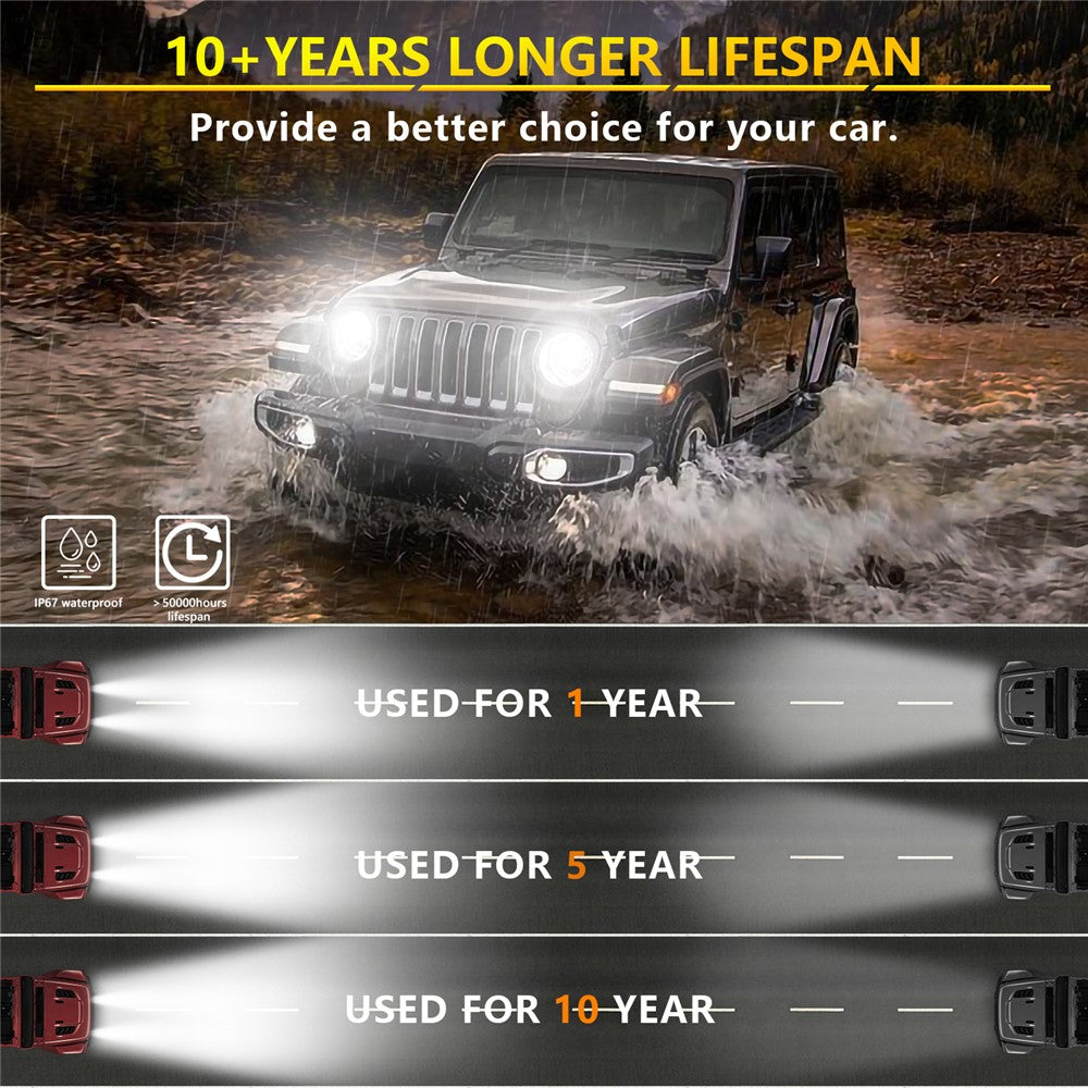 7 Inch Round LED Headlight Anti Glare High Low Beam Aluminum Shell Off Road Vehicle Headlamp