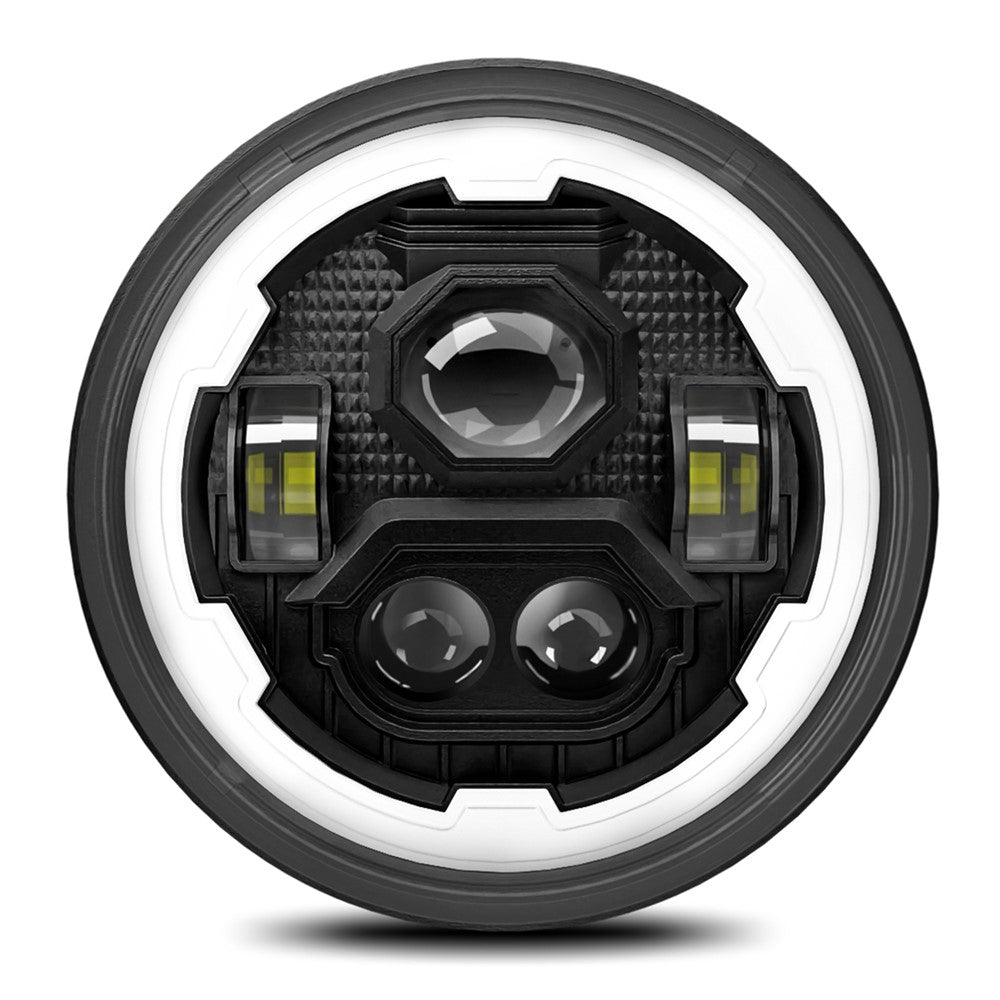 R1 7 tommer rund LED Forlygte 4 Tilstande Off Road Køretøj Forlygte til Motorcykel Klassiske Biler