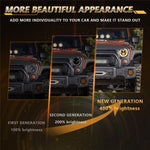 7 Inch Square Angel Eye LED Headlight for Motorcycle Off Road Vehicle DRL Turn Signal High Low Beam Headlamp