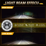 7 Inch Square Angel Eye LED Headlight for Motorcycle Off Road Vehicle DRL Turn Signal High Low Beam Headlamp