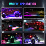 G1 8 In 1 RGB Car Underglow Light Music Sync Bluetooth-Compatible LED Rock Light Kit for SUV Truck