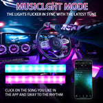 4 In 1 Car Interior Lights App Control Bluetooth-Compatible LED RGB Music Sync Ambient Lighting Kit