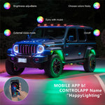 G6 4-in-1 LED Car Underglow Lights RGB Rock Lights Music Sync Atmosphere Lamp for Off-Road Vehicles