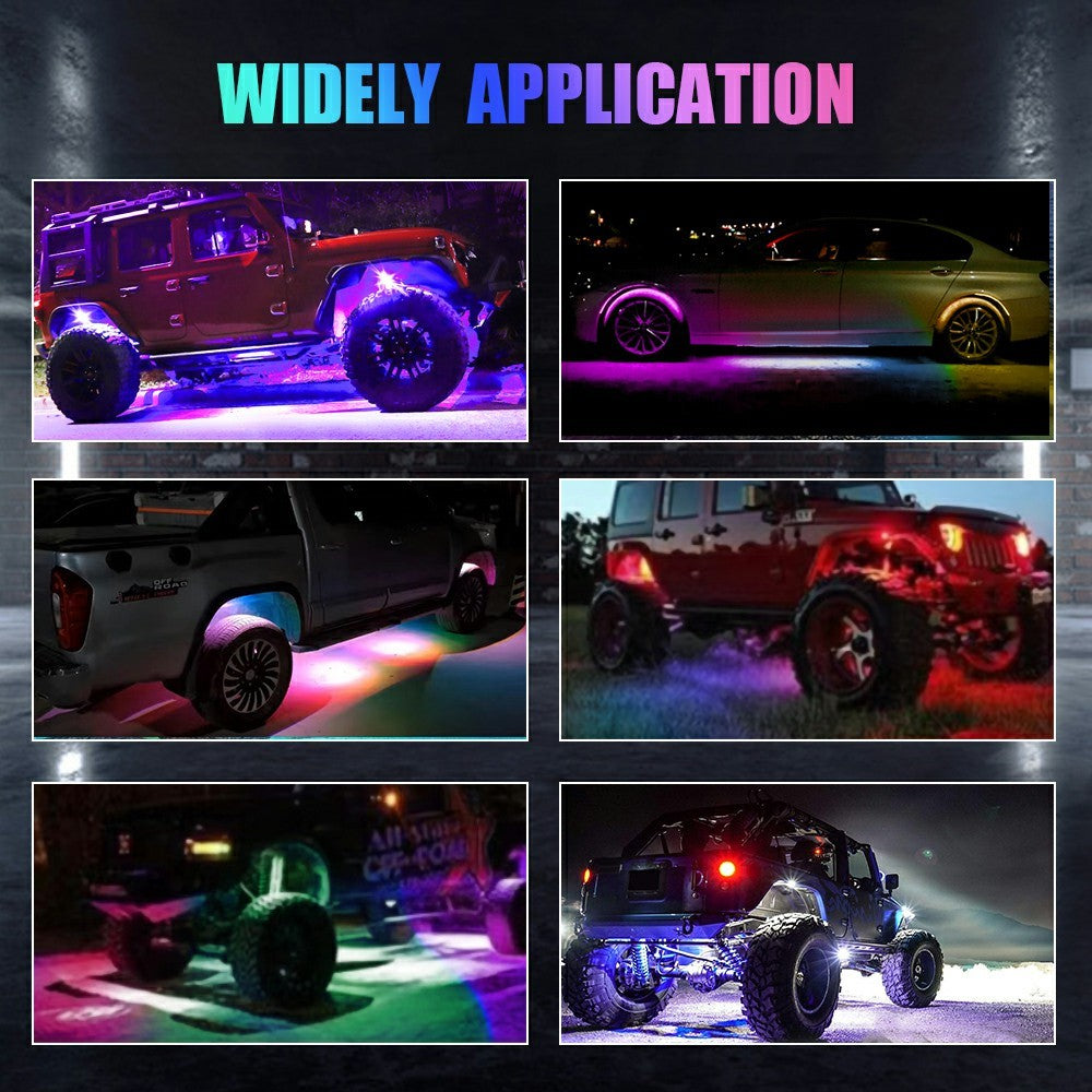 G6 4-in-1 LED Car Underglow Lights RGB Rock Lights Music Sync Atmosphere Lamp for Off-Road Vehicles