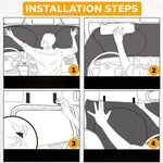 420 x 92cm Large Truck Sun Shade Heavy Duty Vehicle Sunshade Visor Foldable Heat Shield for Front Windshield Side Window
