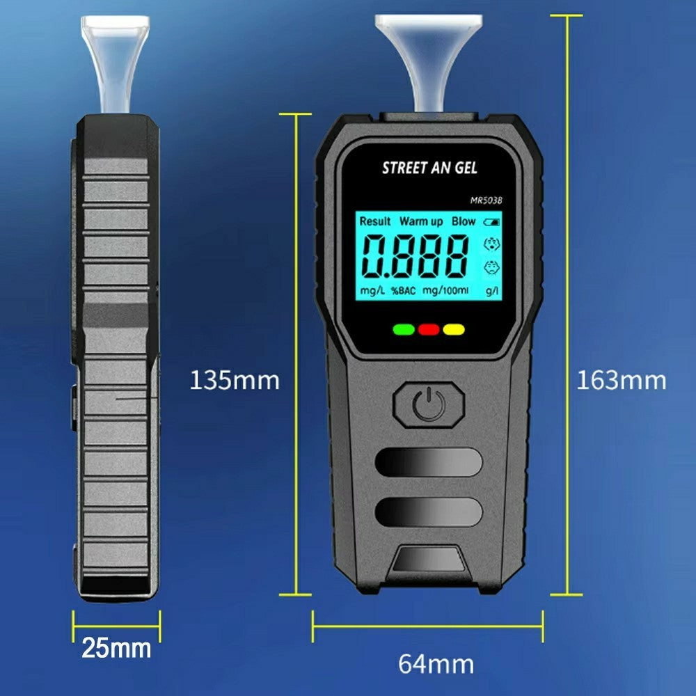 MR503 Portable Breathalyzer High Precision Alcohol Tester Digital Breath Analyzer with Voice Prompt