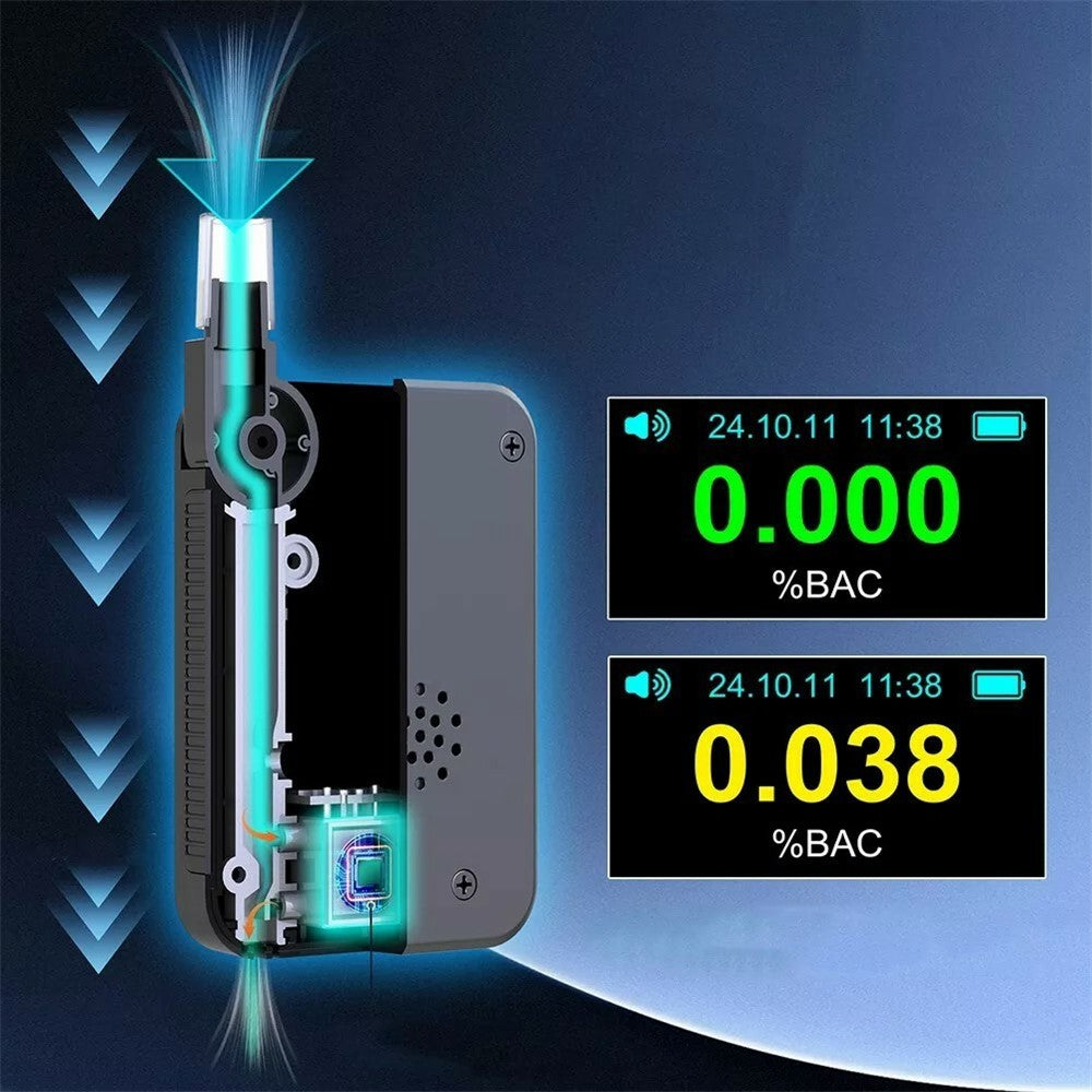 D1000 Portable Breathalyzer High Precision Alcohol Tester with Voice Prompt Digital Breath Analyzer