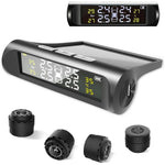 TPMS Tire Pressure Monitor System Solar Powered Wireless Car Tyre Sensor High Low Pressure Alert