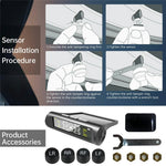TPMS Tire Pressure Monitor System Solar Powered Wireless Car Tyre Sensor High Low Pressure Alert