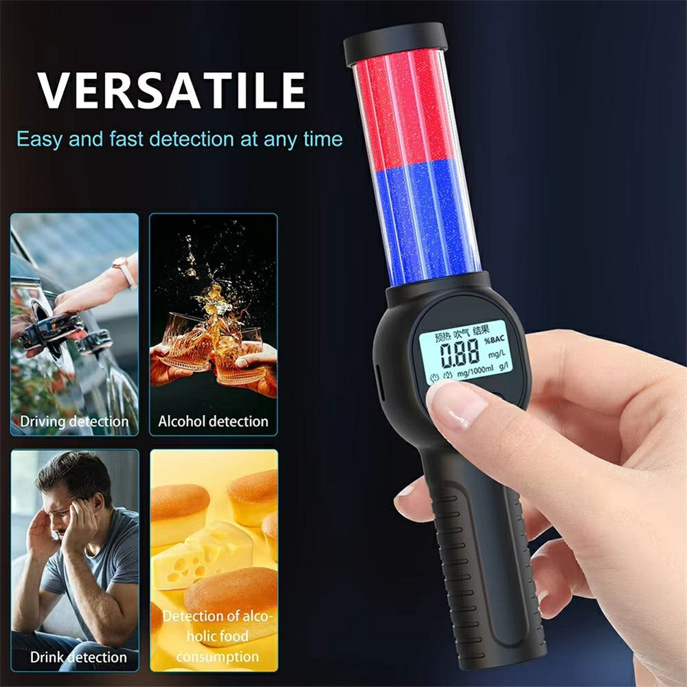 MR701 Portable Alcohol Tester Digital Breathalyzer High Precision Detector with Sound and Light Prompt