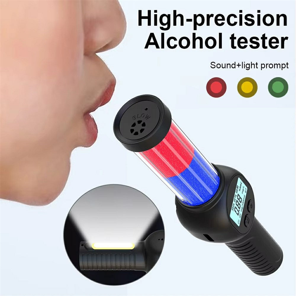 MR701 Portable Alcohol Tester Digital Breathalyzer High Precision Detector with Sound and Light Prompt