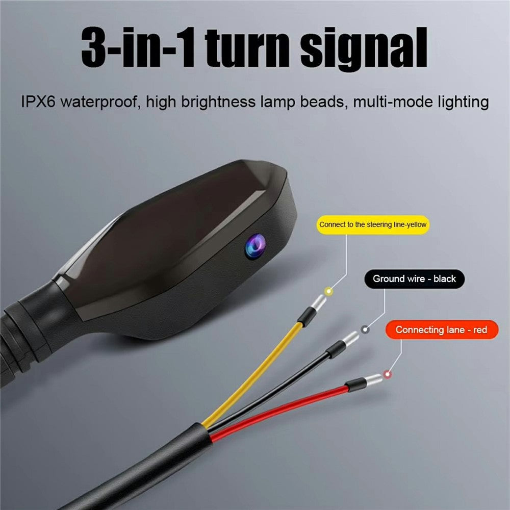 2Pcs Motorcycle LED Projection Turn Signal Light Ground Illumination Warning Lamp for Electric Vehicles