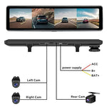 ADAS 12 Inch Full Screen Rearview Mirror Dash Cam 4 Channels 4K Ultra HD 360 Degree Blind Spot Warning BSD for Car
