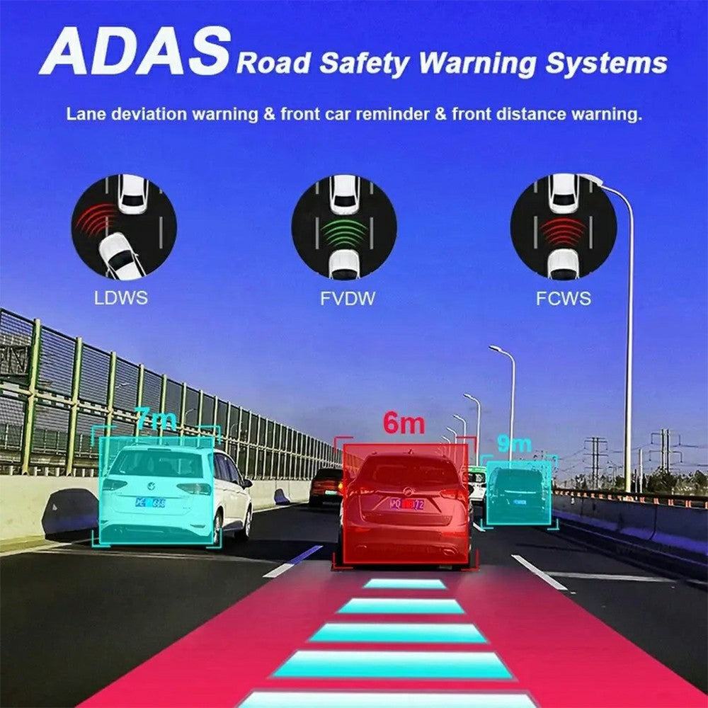 ADAS 12 Inch Full Screen Rearview Mirror Dash Cam 4 Channels 4K Ultra HD 360 Degree Blind Spot Warning BSD for Car