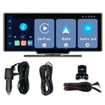 Til bilens instrumentbræt 10,26 tommer touchskærm CarPlay Android Auto FM-transmitter med bakkamera