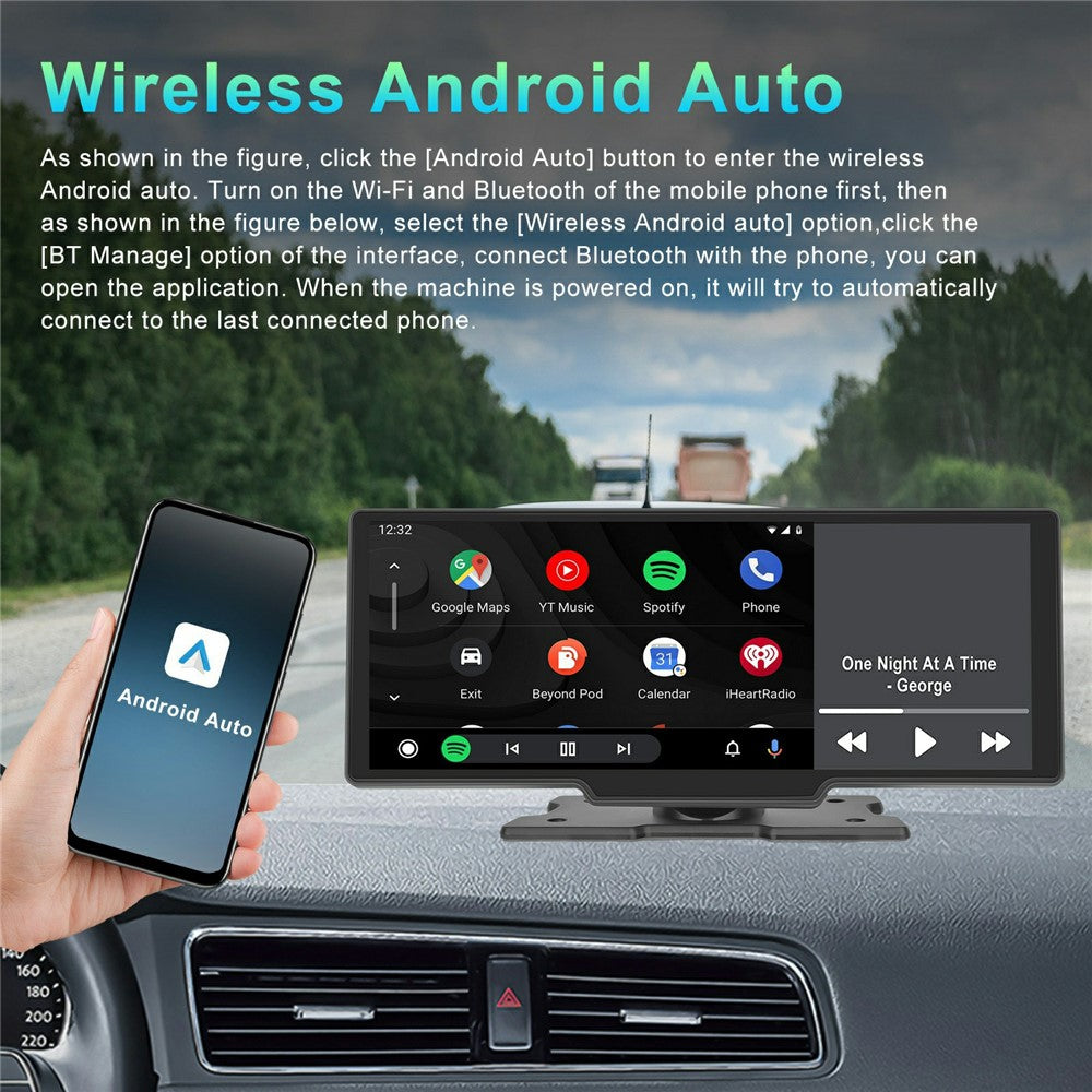Til bilens instrumentbræt 10,26 tommer touchskærm CarPlay Android Auto FM-transmitter med bakkamera