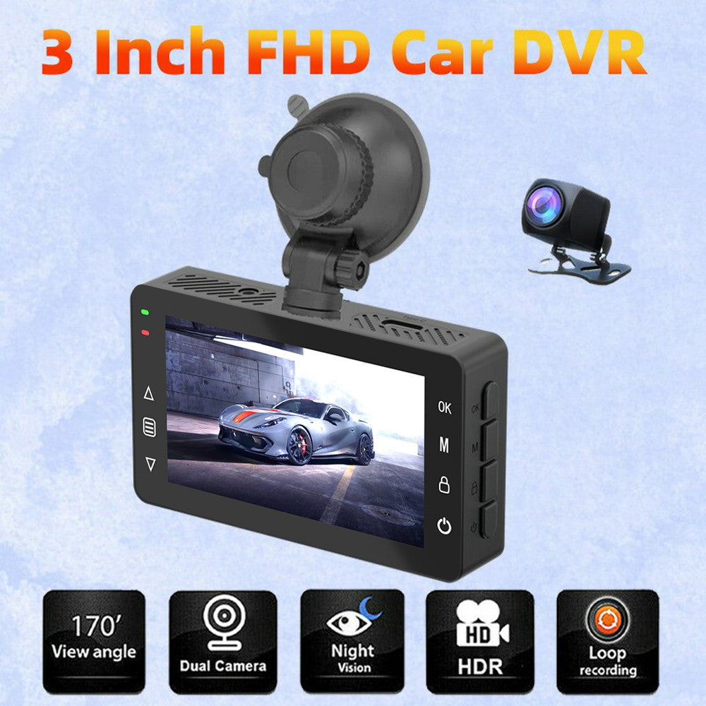 A5 4K Front 2K Rear Car Dash Cam 3 Inch Dual Lens WiFi Smartphone Connection Vehicle Parking Recorder