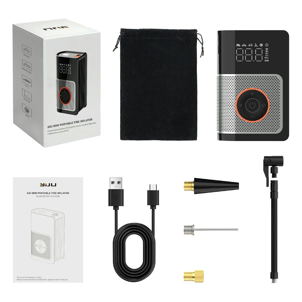 Bærbar Mini Luftkompressor til Bil Digitalt Display Trådløs Dækpumpe Smart Pumpe med LED-lys
