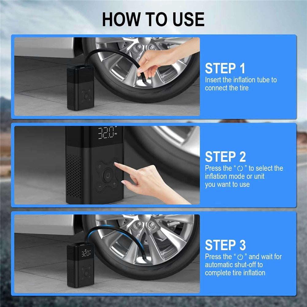 CQB-B5-01 Portable Digital Display Wireless Car Air Pump  19 Cylinder Smart Electric Tire Inflator