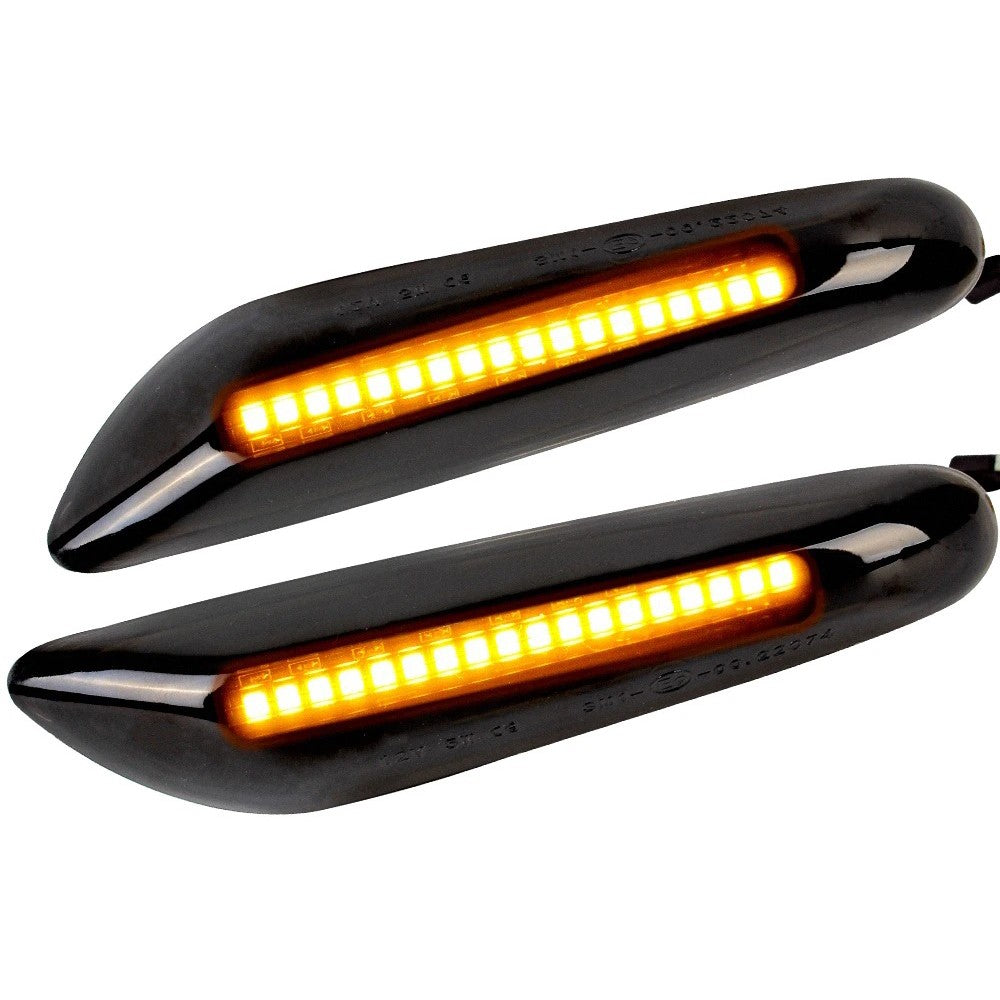 1 Pair Dynamic LED Side Marker Turn Signal Lights for E90 E60 E88 X1 X3 Sequential Flowing Lamp