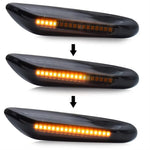 1 Pair Dynamic LED Side Marker Turn Signal Lights for E90 E60 E88 X1 X3 Sequential Flowing Lamp